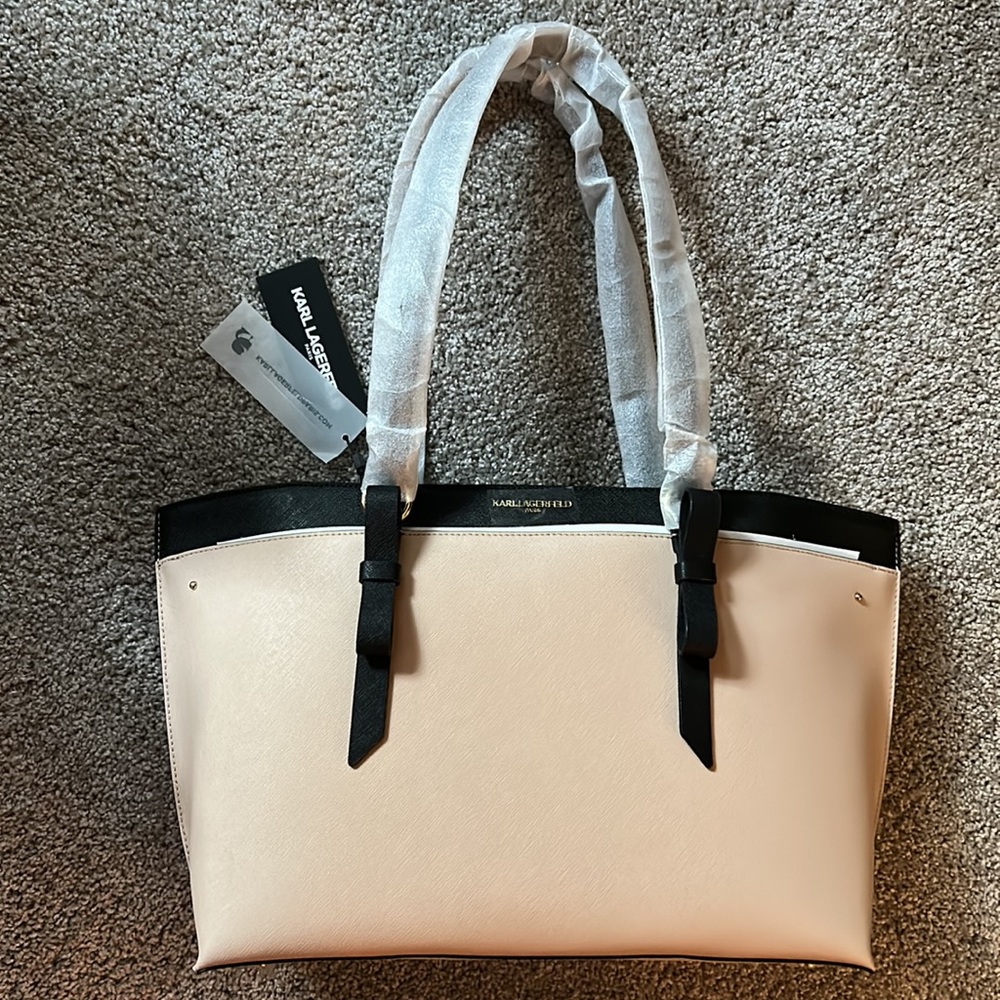 KARL LAGERFELD PARIS Fleurette tote - two-tone shoulder bag. BRAND NEW NWT